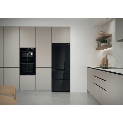 Haier Space Fit American Fridge Freezer - Obsidian Black - Fridge freezer in kitchen
